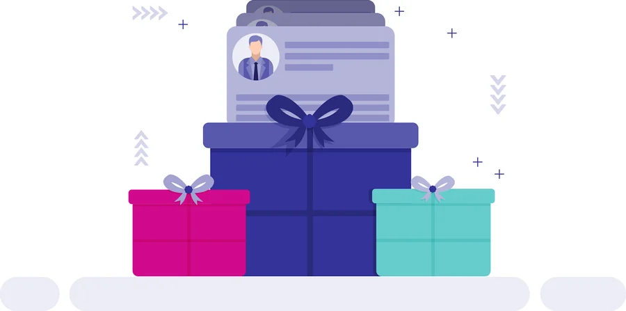 Gift box wrapped with a ribbon beside cryptocurrency symbols