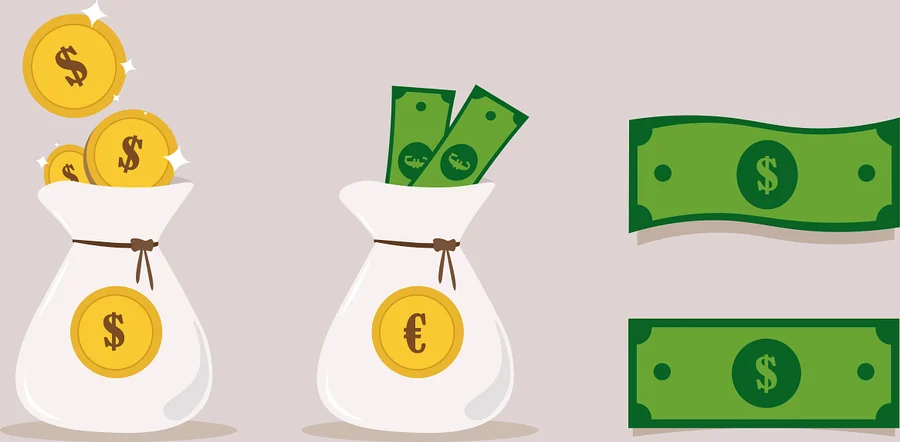 Illustration of money representing retail spending